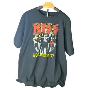 Kiss World Tour 77 Men's 2xl black t-shirt